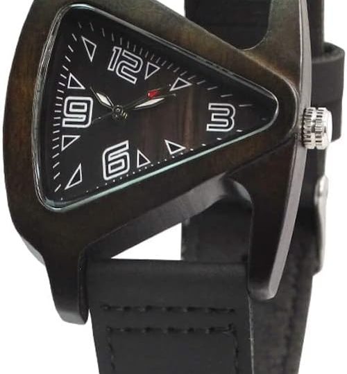 Watch with Leather Strap Quartz  Red Wooden Watches