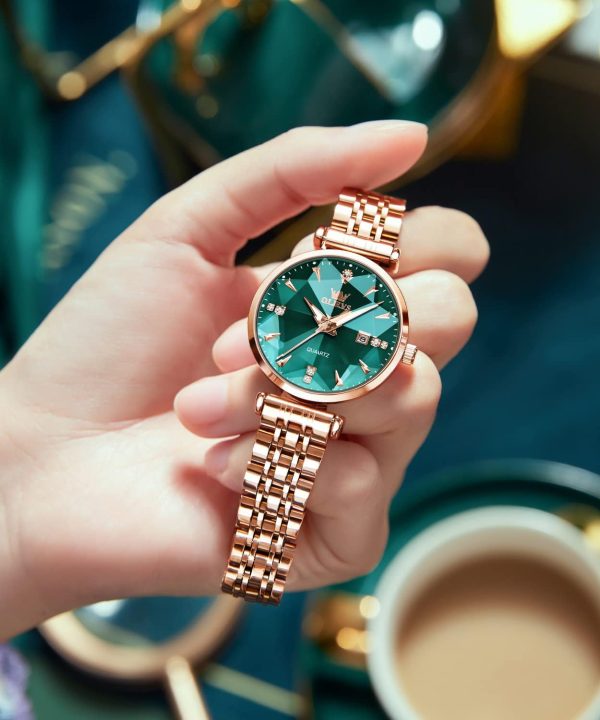 Watches Simple Rose Gold Stainless Steel Watch Waterproof Quartz Date - Image 6