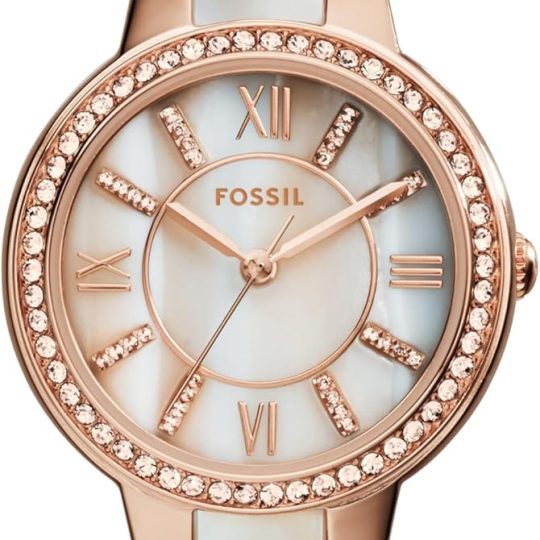 Watch with Crystal Accents and Adjustable Stainless Steel Bracelet Band