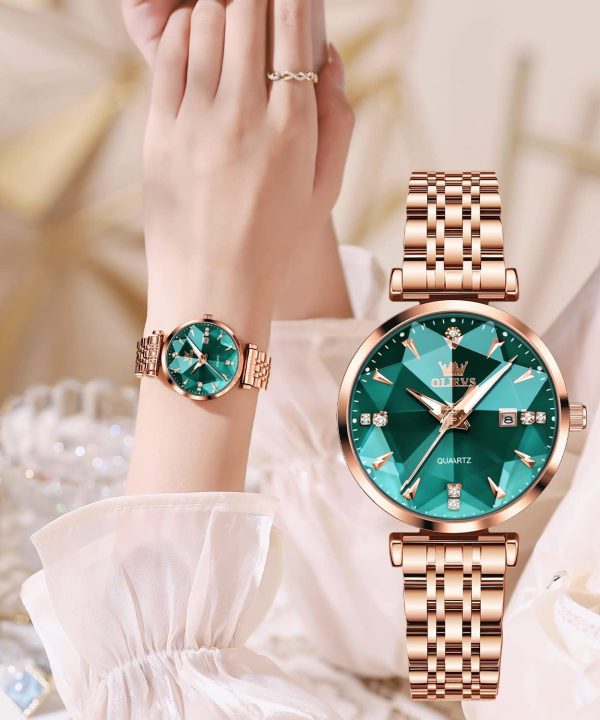 Watches Simple Rose Gold Stainless Steel Watch Waterproof Quartz Date - Image 2