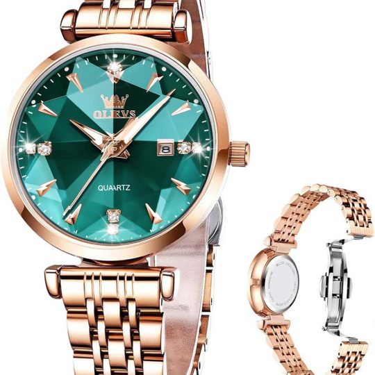 Watches Simple Rose Gold Stainless Steel Watch Waterproof Quartz Date