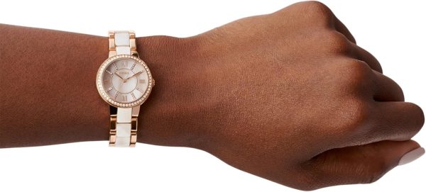 Watch with Crystal Accents and Adjustable Stainless Steel Bracelet Band - Image 4