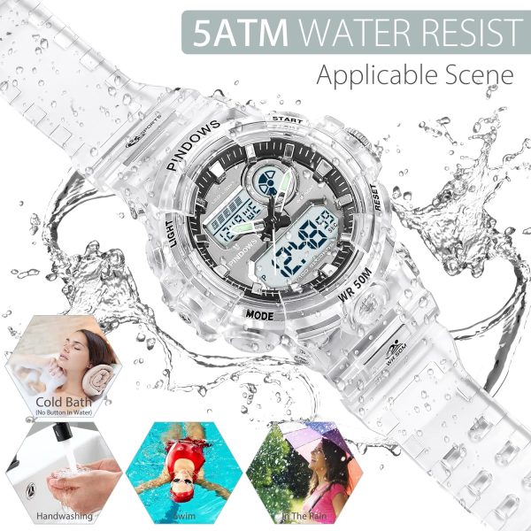 Digital Sports Watch 7 Color LED Light Large Digital Display - Image 5